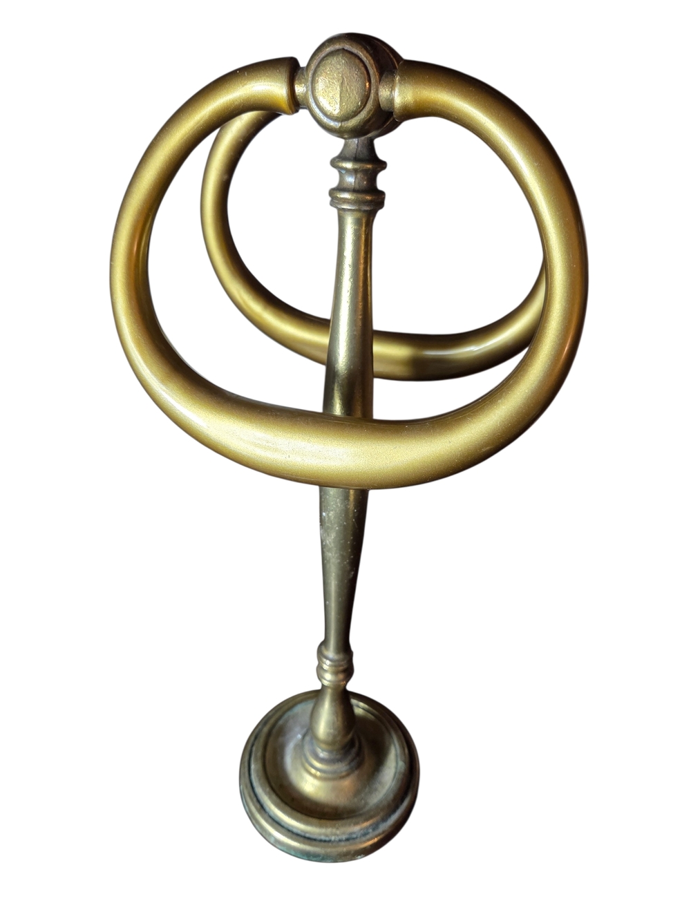 Brass  Decorative Towel Ring Stand - Gold Accent Home Decor